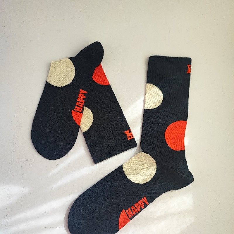 جوراب هپی ساکس طرح دایره‌‌ای رنگ سرمه‌ای- HAPPY SOCKS