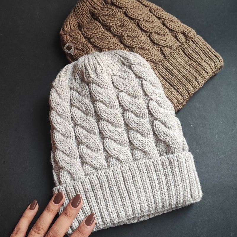 کلاه زمستانی بافت بچه‌گانه داخل حوله ای | گرم و دوست داشتنی