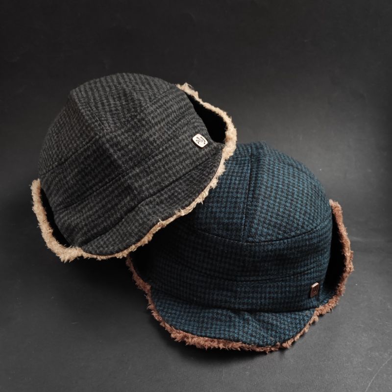 کلاه خلبانی(تِرَپِر)چهارخانه داخل بره ای وارداتی | مناسب زمستان