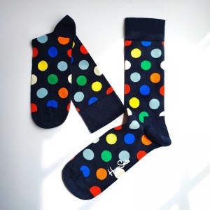 جوراب هپی ساکس طرح خالخالی سرمه‌ای- HAPPY SOCKS