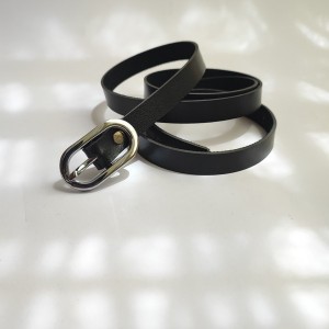 کمربند باریک چرمی زنانه مشکی