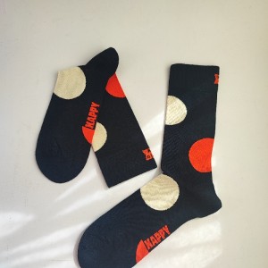 جوراب هپی ساکس طرح دایره‌‌ای رنگ سرمه‌ای- HAPPY SOCKS