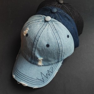 کلاه کپ جین زاپ‌دار وارداتی