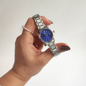 ساعت مچی زنانه کاسیو (casio) استیل صفحه آبی
