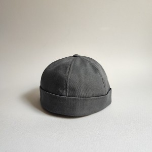 کلاه لئونی کتان ساده (داکر) طوسی تیره.jpg