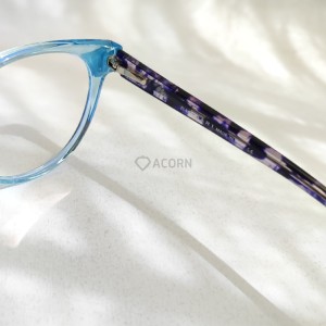 عینک بلوکات نیم گرد دو رنگ طرح BVLGARI دسته سیم لولا فلزی