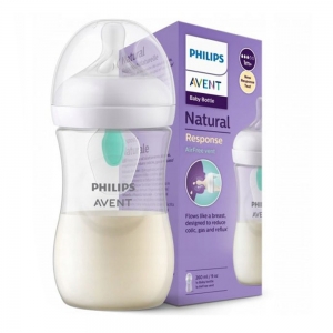 شیشه شیر نچرال سوپاپ دار ریسپانس اونت Avent حجم 260 میلی لیتر