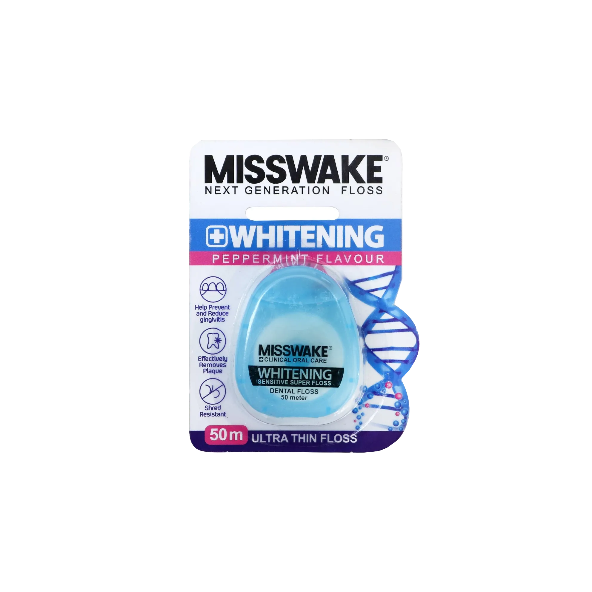 نخ دندان سفیدکننده میس ویک مدل Whitening – طعم نعنا