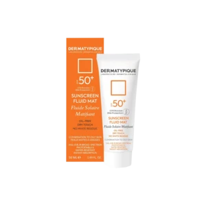 کرم ضد آفتاب بی‌رنگ درماتیپیک مخصوص پوست چرب و مختلط +SPF 50 (فلوئید مات)
