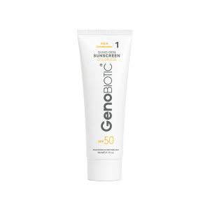 کرم ضدآفتاب بی‌رنگ ژنو بایوتیک پوست چرب و مختلط SPF50