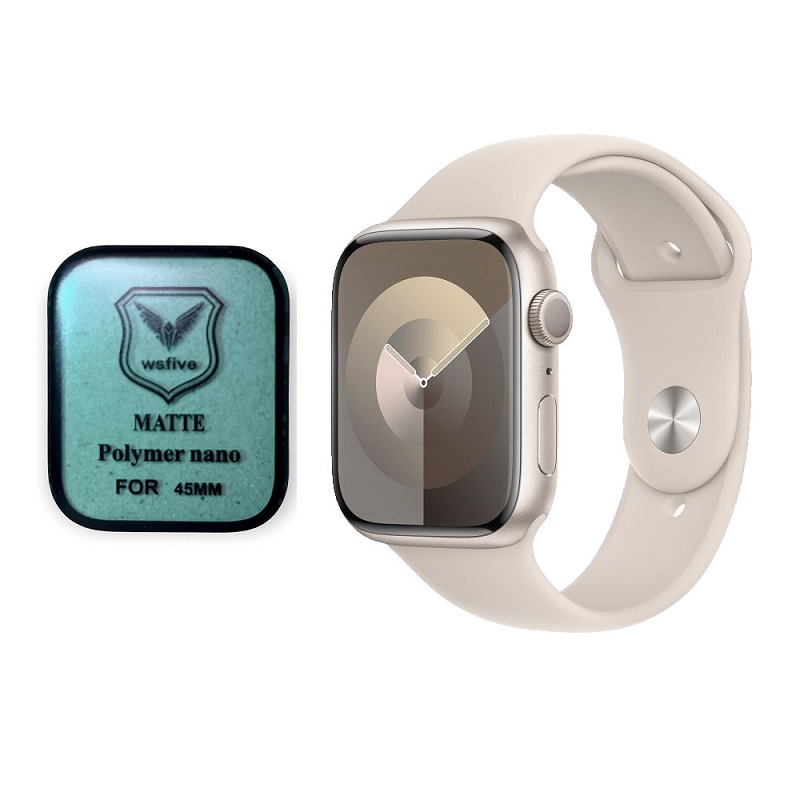 گلس پلیمرنانو مات اپل واچ 9 Apple Watch 9 45mm Polymer Nano Matte Glass