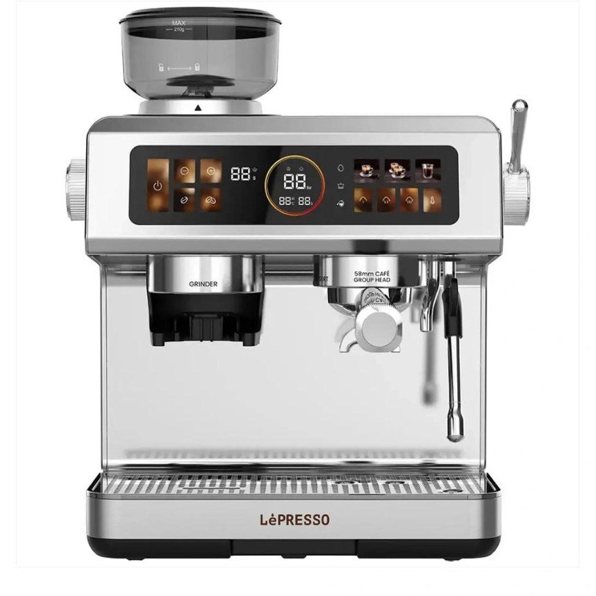 دستگاه قهوه ساز نیمه اتوماتیک با پنل کنترل لمسی لپرسو Lepresso Deliziosa Coffee Machine LPCFFSCM0098SL