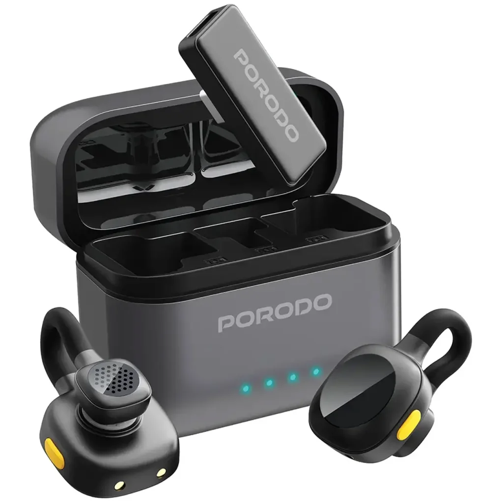 میکروفون یقه ای بیسیم پرودو Porodo Movo Lavalier Microphone Type-C PDLAMPHF76BK
