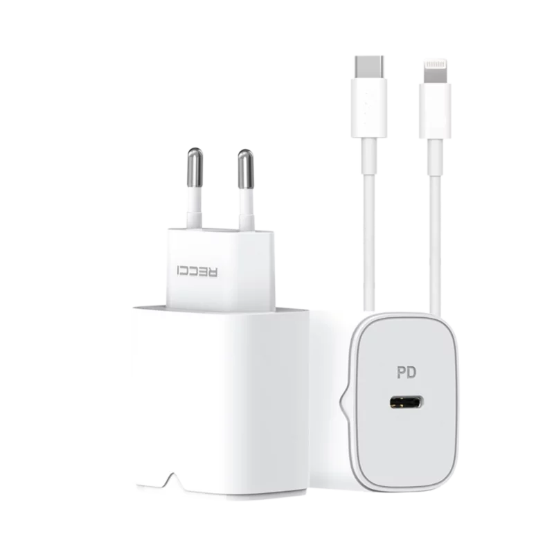 شارژ مسافرتی 20 وات رسی با کابل RECCI CHARGER KITS TRAVER RC50ECL