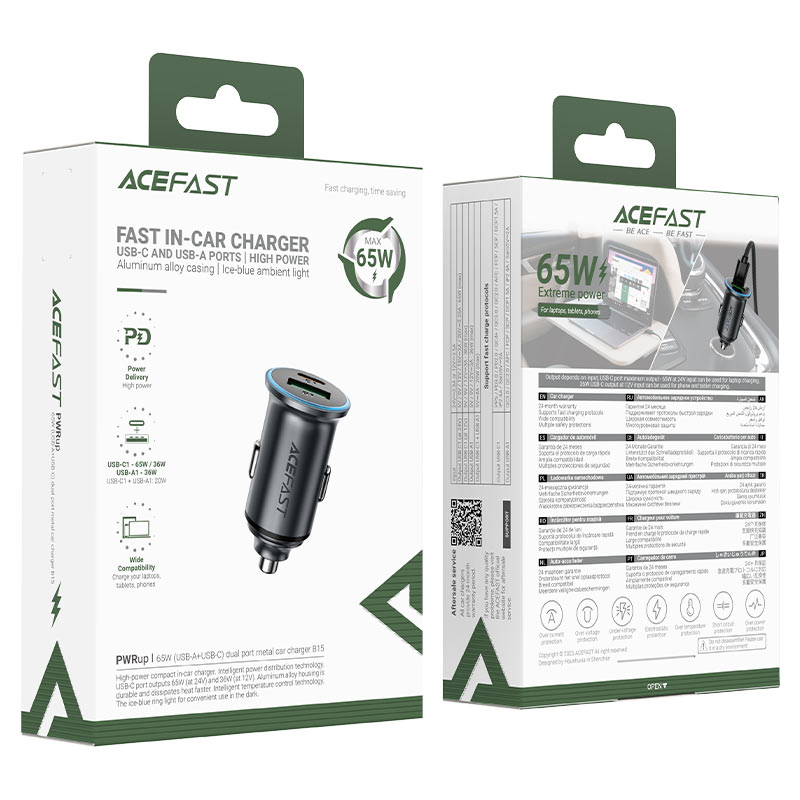 شارژر فندکی ایس فست ACEFAST B15 توان 65 وات
