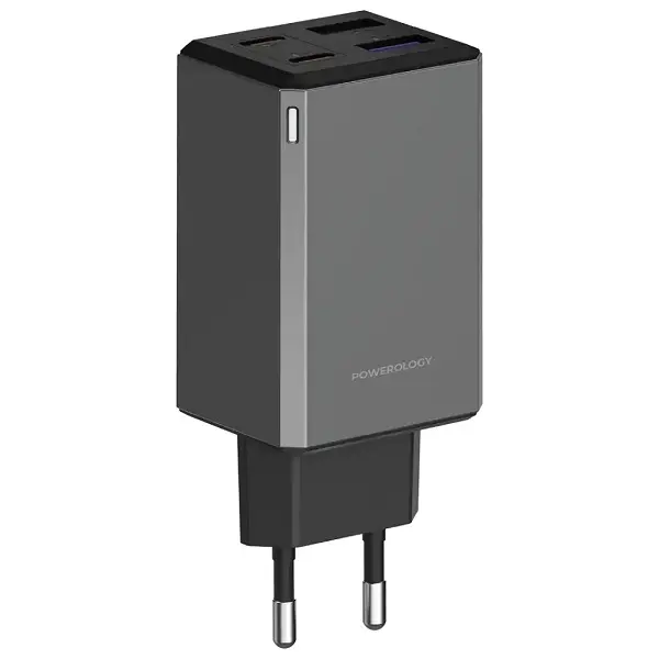 آداپتور شارژ چند پورتی 65W پاورولوژی Powerology 65W GaN Multi-Port Adapter PWCUQC064