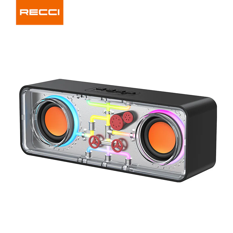 اسپیکر بلوتوثی قابل حمل RSK-W38 رسی (Recci RSK-W38 Space Station Series RGB LED Lighted Bluetooth Speaker)