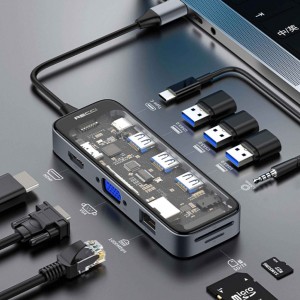 هاب 10 پورت USB-C مدل RH22 رسی (Recci PowerExpand 10-in-1 USB-C Hub RH22)