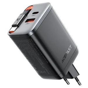 شارژر دیواری ایس فست ACEFAST A111 PD67W Fast Charger توان 67 وات همراه با کابل جمع شونده
