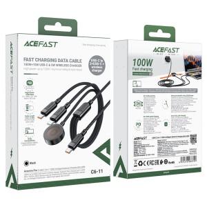 کابل دو سر Type-C و شارژر اپل واچ ایس فست ACEFAST C6-11 طول 1.2 متر توان 100 وات