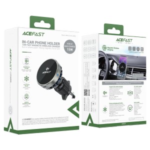 هولدر و شارژر وایرلس دریچه کولری مگ سیف ایس فست ACEFAST D40 Qi2 توان 15 وات
