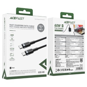 کابل Type-C به Type-C ایس فست ACEFAST C22-03 طول 1.2 متر توان 60 وات