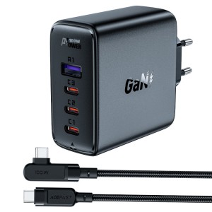 شارژر دیواری ایس فست ACEFAST A37 PD100W GaN Fast Charger توان 100 وات همراه با کابل