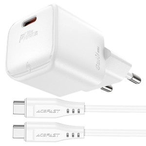 شارژر دیواری ایس فست ACEFAST A77 mini Set PD30W GaN توان 30 وات همراه با کابل