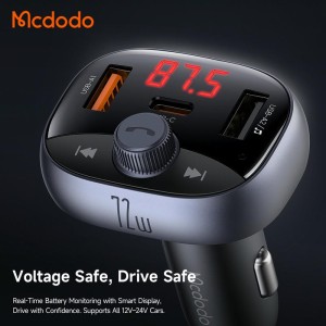 شارژر فندکی 72 وات و پخش کننده بلوتوث مک دودو Mcddodo Car Charger And FM Transmitter CC-5950