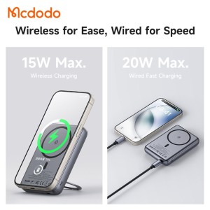 پاوربانک وایرلس مگنتی 10000 مک دودو Mcdodo Meta Ultra-Thin Magnetic Power Bank MC-8371