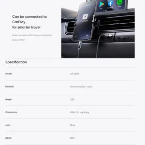 کابل تبدیل USB-C به لایتنینگ مک دودو مدل CA-263 36W طول 1.2 متر
