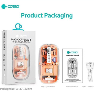 موس بیسیم 3 حالته کوتسی Coteci Magic Crystal II Three Mode Mouse 84015