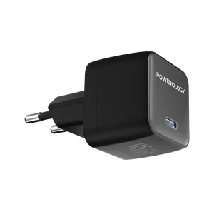 آداپتور شارژ 45W پاورولوژی با کابل تایپ سی Powerology QX 45W GaN Adapter PWCUQC056