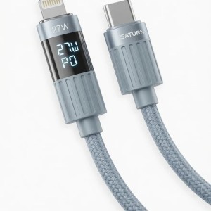 کابل شارژ سریع تایپ سی به لایتنینگ 27 وات 1 متری SATURN سترن SC11CL