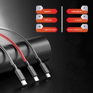 کابل تبدیل USB به لایتنینگ رسی مدل RTC-N22L