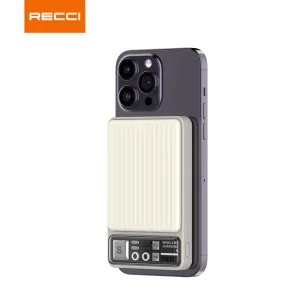 پاوربانک و شارژر بی سیم تایپ سی و یو اس بی 10000 رسی RECCI RPB-W18 10000mAh power bank magnetic charging astro boy