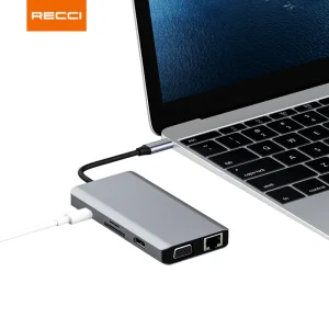هاب 9 پورت USB-C ( تایپ سی) RH09 رسی (Recci Multiple interfaces 9in1 HUB RH09)