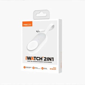کابل شارژ ساعت هوشمند RCW-29 رسی (Wireless charger Recci RCW-32 2in1 15W Magnetic Charger Holder White)