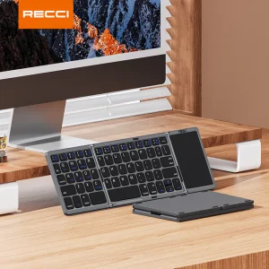 کیبورد بلوتوثی لمسی تاشو RCS-K01 رسی (Recci RCS-K01 Triple Folding Touch Bluetooth Keyboard)