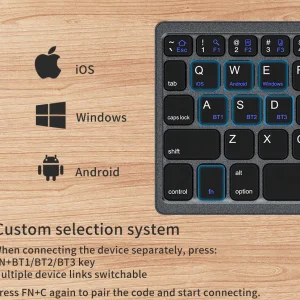 کیبورد بلوتوثی لمسی تاشو RCS-K01 رسی (Recci RCS-K01 Triple Folding Touch Bluetooth Keyboard)
