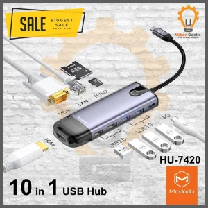 هاب 10 پورت USB-C مک دودو مدل HU-742