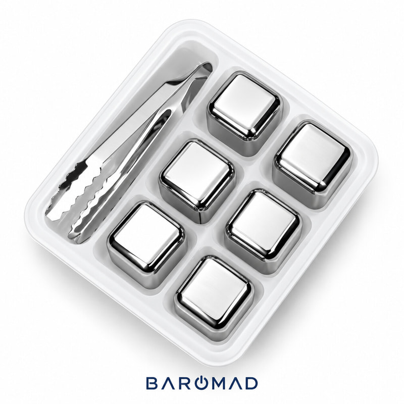 	یخ استیل مکعبی قابل استفاده مجدد مدل Stainless Steel Ice Cube