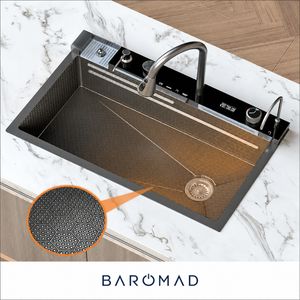 سینک ظرفشویی استیل مدل پیانویی توکار