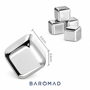 	یخ استیل مکعبی قابل استفاده مجدد مدل Stainless Steel Ice Cube