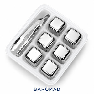 	یخ استیل مکعبی قابل استفاده مجدد مدل Stainless Steel Ice Cube
