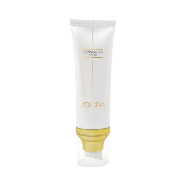 کرم ضدآفتاب SPF50 بی رنگ مناسب انواع پوست لدورا کر ۸۰ میلی لیتر