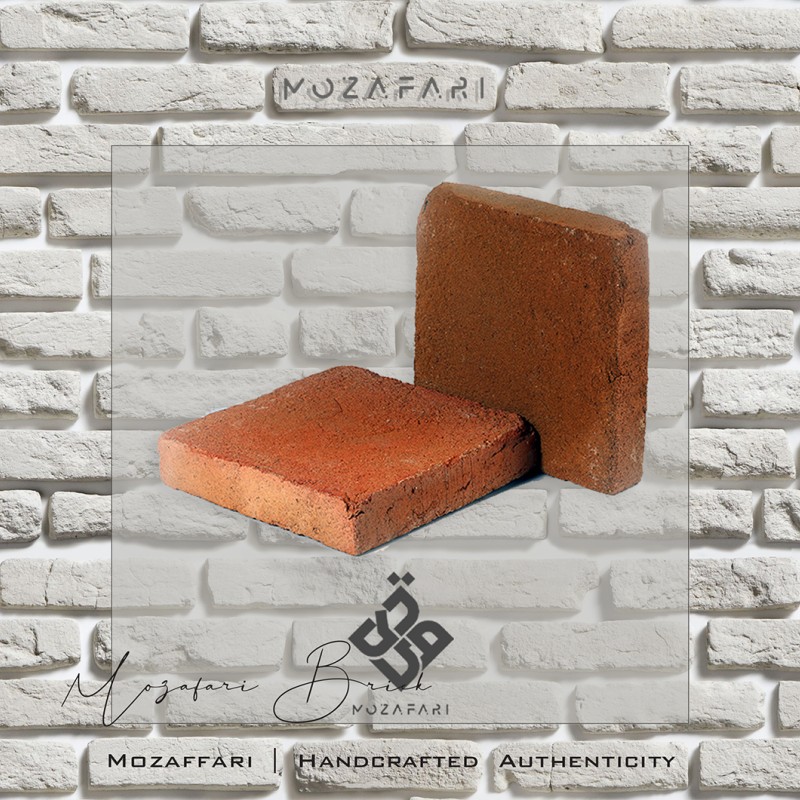 آجر (پلاک) رستیک کف فرش شاموتی (تک کد) رندوم 4*20*20