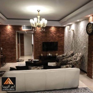 آجر نما روستیک داخلی با ظاهر طبیعی و گرم