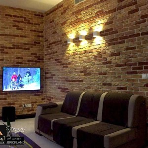 آجر نما روستیک داخلی با ظاهر طبیعی و گرم