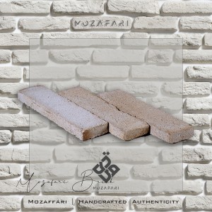 آجر (پلاک) رستیک سنتی سفید تک کد 2.5*6*24